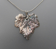 Sterling Leaf Pendant with Wrapped Bail